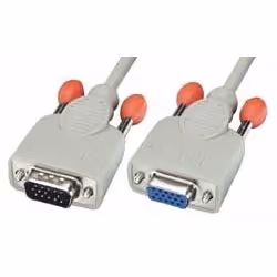 Lindy 2m HD15 Cable, 2 m, VGA (D-Sub), VGA (D-Sub), Gris, Mâle/Femelle