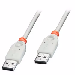 Lindy 1m USB 2.0 AM/AM, 1 m, USB A, USB A, Mâle/Mâle, 480 Mbit/s, Blanc