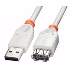 Lindy USB 2.0 A/A Cable, 1m, 1 m, USB A, USB A, Mâle/Femelle, 480 Mbit/s, Gris
