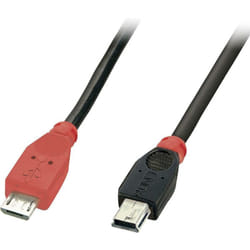 Lindy 31717 câble USB USB 2.0 0,5 m Mini-USB B Micro-USB B Noir, Rouge