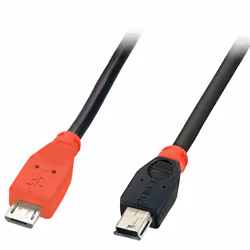 Lindy 31718 câble USB 1 m USB 2.0 Micro-USB B Mini-USB B Noir