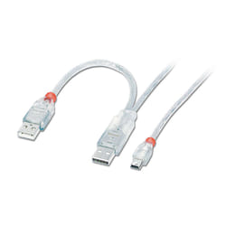 Lindy 31785 câble USB 2 m USB A Mini-USB B Gris