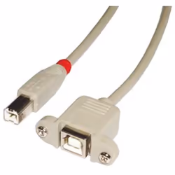 Lindy 31801, 1 m, USB B, USB B, USB 2.0, Mâle/Femelle, Gris