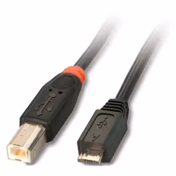 Lindy 31952, 2 m, Micro-USB A, USB B, Mâle/Mâle, 480 Mbit/s, Noir