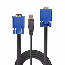 Lindy 32187 câble kvm Noir, Bleu 3 m