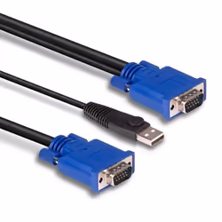 Lindy 32187 câble kvm Noir, Bleu 3 m