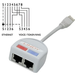 Lindy UTP Port Doubler câble de réseau Gris