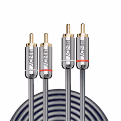 Lindy 35347 câble audio 3 m 2 x RCA Anthracite