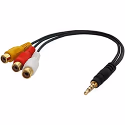 Lindy 35539, 0,25 m, 3,5mm, 3 x RCA, Mâle, Femelle, Noir