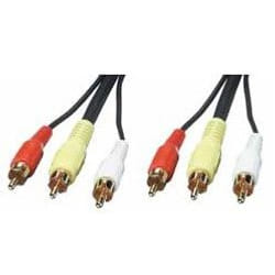 Lindy 35546 câble video composite 20 m 3 x RCA Noir