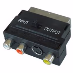 Lindy SCART Adapter (S-Video, Composite &amp; Audio), SCART (21-pin), 3 x RCA + S-Video, Noir