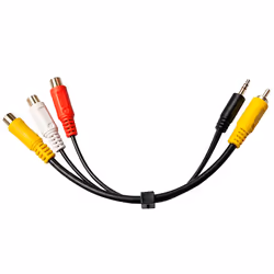 Lindy 35649, 0,1 m, 3 x RCA (YPbPr), RCA + 3,5 mm, Mâle, Mâle, Droit