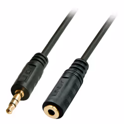 Lindy 35654, 3,5mm, Mâle, 3,5mm, Femelle, 5 m, Noir