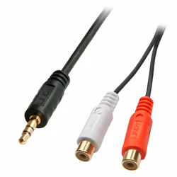 Lindy 35678, 2 x RCA, Mâle, 3,5mm, Femelle, 0,25 m, Noir, Rouge, Blanc