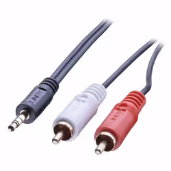 Lindy 35682, 2 x RCA, Mâle, 3,5mm, Mâle, 3 m, Noir
