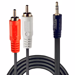 Lindy 35685 câble audio 10 m 2 x RCA 3,5mm Noir