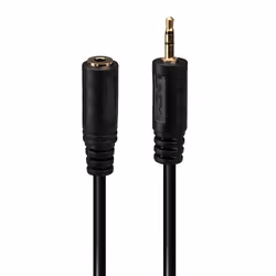 Lindy 35698, 2,5 mm, Mâle, 3,5mm, Femelle, 0,2 m, Noir