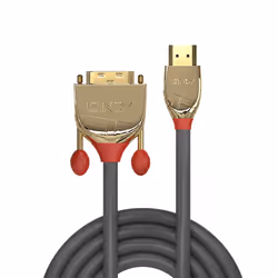 Lindy 36195 câble vidéo et adaptateur 2 m HDMI Type A (Standard) DVI-D Or, Gris - Vue supplémentaire 2