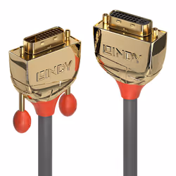 Lindy 36212, 2 m, DVI-D, DVI-D, Mâle, Femelle, Or, Gris, Rouge