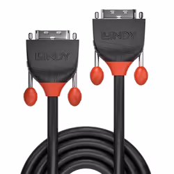 Lindy 36251 câble DVI 1 m DVI-D Noir, Rouge