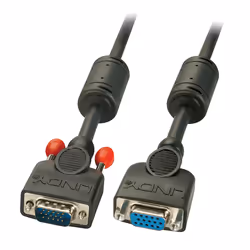 Lindy 20m VGA M/F, 20 m, VGA (D-Sub), VGA (D-Sub), Mâle, Femelle, Noir