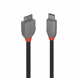 Lindy 36620, 0,5 m, USB C, Micro-USB B, USB 3.2 Gen 1 (3.1 Gen 1), 500 Mbit/s, Noir