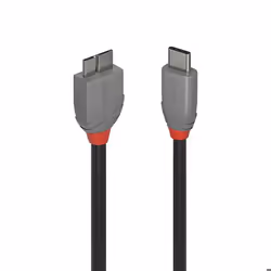Lindy 36621, 1 m, USB C, Micro-USB B, USB 3.2 Gen 1 (3.1 Gen 1), Noir