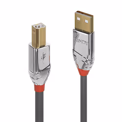 Lindy 36641, 1 m, USB A, USB B, USB 2.0, 480 Mbit/s, Gris