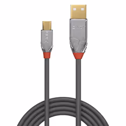 Lindy 36652 câble USB 2 m USB 2.0 USB A Micro-USB B Gris
