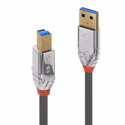 Lindy 36663, 3 m, USB A, USB B, USB 3.2 Gen 1 (3.1 Gen 1), 5000 Mbit/s, Gris