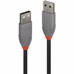 Lindy 36693, 2 m, USB A, USB A, USB 2.0, 480 Mbit/s, Noir, Vert, Rouge