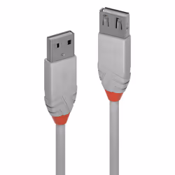 Lindy 36711, 0,5 m, USB A, USB A, USB 2.0, 480 Mbit/s, Gris