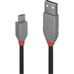 Lindy 36733 câble USB 2 m USB 2.0 USB A Micro-USB B Noir, Gris