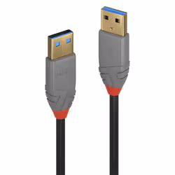 Lindy 36751, 1 m, USB A, USB A, USB 3.2 Gen 1 (3.1 Gen 1), 5000 Mbit/s, Noir