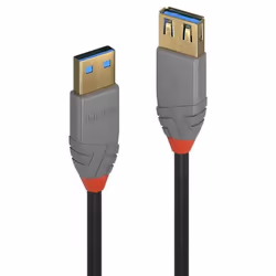 Lindy 36762, 2 m, USB A, USB A, USB 3.2 Gen 1 (3.1 Gen 1), 5000 Mbit/s, Noir