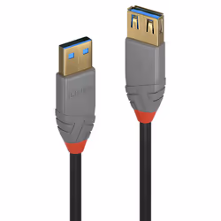 Lindy 36763, 3 m, USB A, USB A, USB 3.2 Gen 1 (3.1 Gen 1), 5000 Mbit/s, Noir