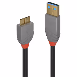 Lindy 36766, 1 m, USB A, Micro-USB B, USB 3.2 Gen 1 (3.1 Gen 1), 5000 Mbit/s, Noir