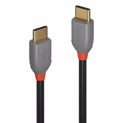 Lindy 36872, 2 m, USB C, USB C, USB 2.0, 480 Mbit/s, Noir, Gris