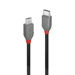 Lindy 36890 câble USB 0,5 m USB 2.0 USB C Micro-USB B Noir, Gris