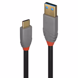 Lindy 36912, 1,5 m, USB C, USB A, USB 3.2 Gen 2 (3.1 Gen 2), 10000 Mbit/s, Noir, Gris