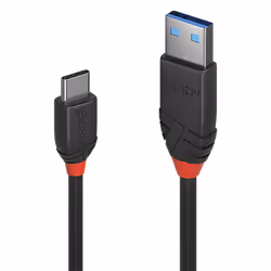 Lindy 36915, 0,5 m, USB A, USB C, USB 3.2 Gen 1 (3.1 Gen 1), 10000 Mbit/s, Noir