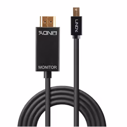 Lindy 36925 câble vidéo et adaptateur 0,5 m Mini DisplayPort HDMI Type A (Standard) Noir