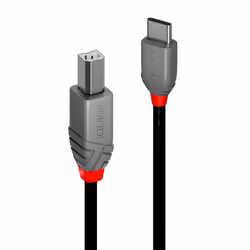Lindy 36943, 3 m, USB C, USB B, USB 2.0, 480 Mbit/s, Noir