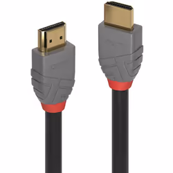 Lindy 36961, 0,5 m, HDMI Type A (Standard), HDMI Type A (Standard), 4096 x 2160 pixels, 18 Gbit/s, Noir, Gris