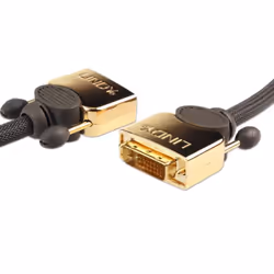 Lindy 37141 câble DVI 1 m DVI-D Noir, Or