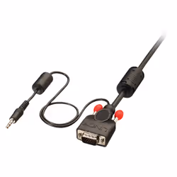 Lindy 37303, 10 m, VGA (D-Sub) + 3,5 mm, VGA (D-Sub) + 3,5 mm, Mâle, Mâle, Droit