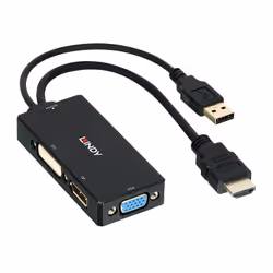 Lindy 38182, 0,15 m, 2160p, Noir, DP STDP2600, DVI-D PS8222, VGA AG6200, 8 bit, 0 - 65 °C
