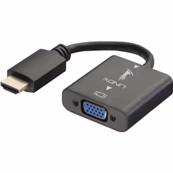 Lindy HDMI/VGA, 0,1 m, HDMI, VGA (D-Sub), Mâle, Femelle, 1920 x 1200 pixels