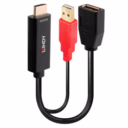 Lindy 38289, Noir, Plastique, 0,18 m, 3840 x 2160 pixels, 21,6 Gbit/s, 7.1 canaux