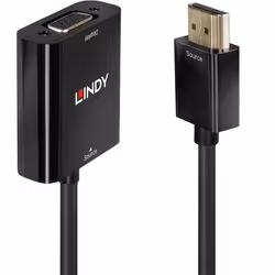Lindy 38291, 0,1 m, HDMI Type A (Standard), VGA (D-Sub), Mâle, Femelle, Droit